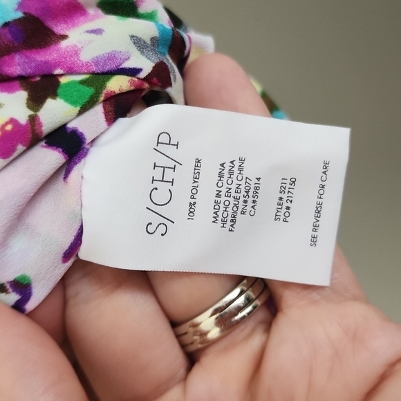 CAbi Eden Floral Multicolor Shortsleeve Wrap Top - Picture 6 of 10